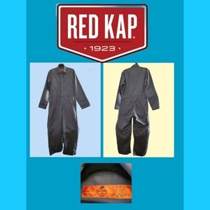 VINTAGE 70'S RED KAP MENS GRAY COVERALLS SIZE 36 MEDIUM